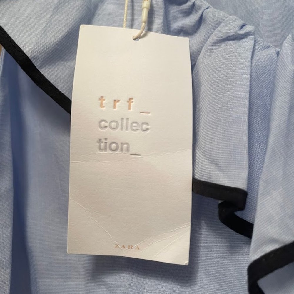 NWT Trafaluc by Zara blue ruffle detail dress size Medium - Picture 4 of 4